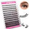 FADLASH Wimpernbüschel Dicke Wimpernbüschel Flauschige Wimpernextensions 12 Reihen 8-16mm Einzelne Wimpern Natürliche Wimpern Individuelle DIY Wimpernverlängerung Individuelle Wimpern - C3