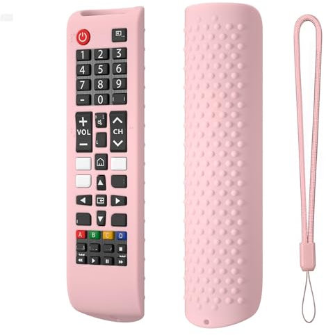 Remote Control Protective Case for Samsung Smart TV, Silicone Shock-proof Anti-Slip Protector Cover for BN59-01315A BN59-01315B BN59-01315E BN59-01315L Remote Control (Pink)