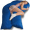 Traumreiter Seitenschläferkissen Visco XXL langes Wendekissen Memory Foam [orthopädisch] + Watte Seite | Schwangerschaftskissen zum Schlafen, Stillkissen Kissen, Komfortkissen mit Bezug Blau Deluxe
