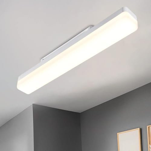 CBJKTX LED Deckenleuchte Küchenlampe Modern - Küche Deckenlampe Lang 40cm Tageslichtlampe 18W Weiß Flurlampe 4000K Tageslicht Decke Kellerlampe Deckenbeleuchtung Innen für Wohnzimmer Schlafzimmer Flur