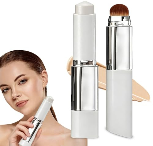 Faccelove Foundation Stick mit Pinsel, Color Changing Foundation Stick mit LSF 15, Automatische Farbanpassung, 2-in-1 Make-up Stick für natürlichen Strahlen, Lang Anhaltender für Alle Hauttypen
