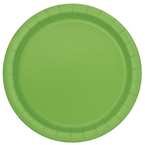 Unique Party - Platos de Papel - 17.1 cm - Verde Lima - Paquete de 20 (31424)
