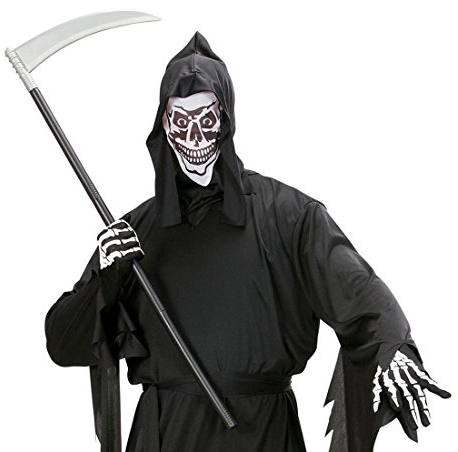 NET TOYS Ascia smontabile Zombie Falce Uomo con Scure Lama Arma Morte Coltello Halloween Costume per Travestimento Spaventoso - 101 cm