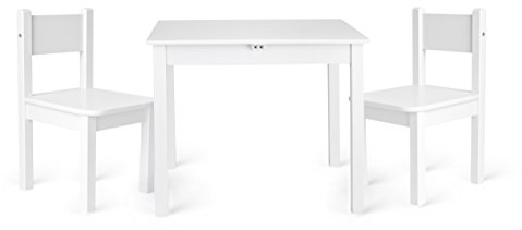 Leomark Kindertisch und 2 Stühle (White yeti, 60x60x49)