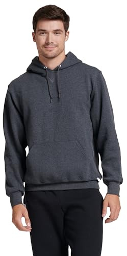 Russell Athletic Men's Dri-Power Fleece Pullover Hood, Black Heather, X-Large