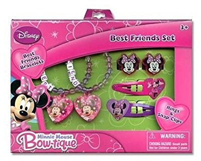 Disney Minnie Mouse Bow-tique Best Friends Bracelet/Ring & Hair Clip Accessory Set for ages 3 and up