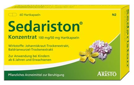 Sedariston Konzentrat Kapseln 60 Stück– Pflanzliche Unterstützung bei nervöser Unruhe und Einschlafstörungen mit Extrakten aus Johanniskraut und Baldrian