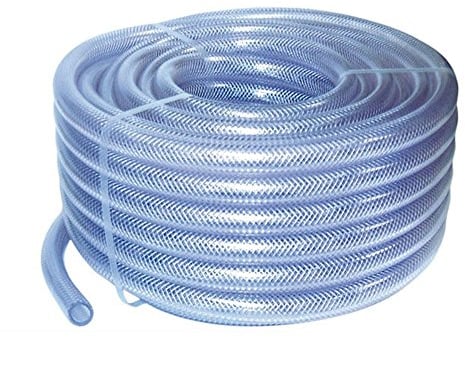 8mm ID 5 Metre Length Clear Braided PVC Hose with Synthetic Reinforcement