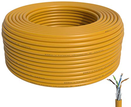 BIGtec CAT.7a Verlegekabel Netzwerkkabel LAN Kabel 100m CAT7 1500Mhz PiMF S/FTP halogenfrei BauPVO Eca POE Ethernet Netzwerk Installationskabel Datenkabel CAT-7