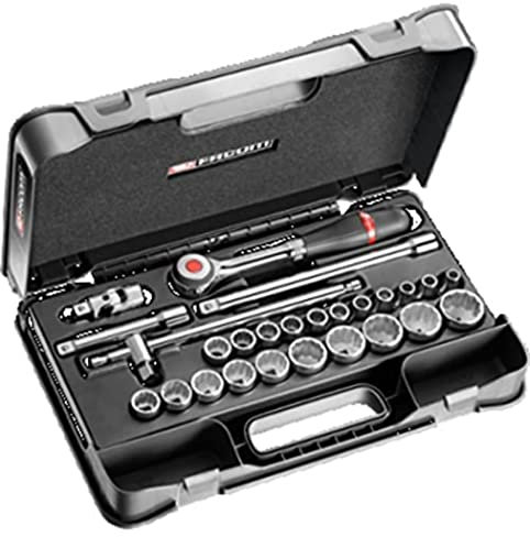 Facom S.360-4P12 Coffret de Douilles 12 Pans, Argent, 1/2