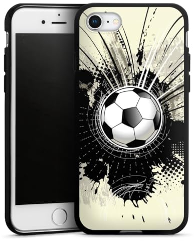DeinDesign Silikon Hülle kompatibel mit Apple iPhone 8 Case schwarz Handyhülle Fußball Graffiti Sport
