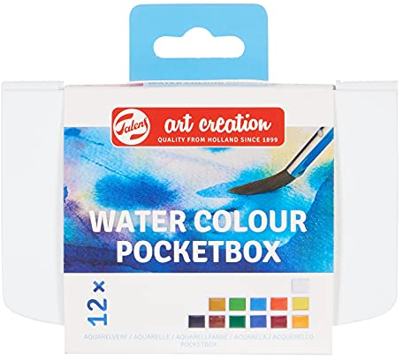 Talens Art Creation Aquarellfarbkasten mit 12 Farben, Pinsel & Schwamm | Malen für Erwachsene