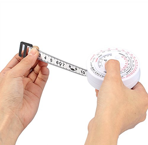 FILFEEL Fett Maßband, Körperfett Messschieber Set Tester Messschieber Body Mass-Index Runde Fettmessung Versenkbares Fitness Maßband für den Körper