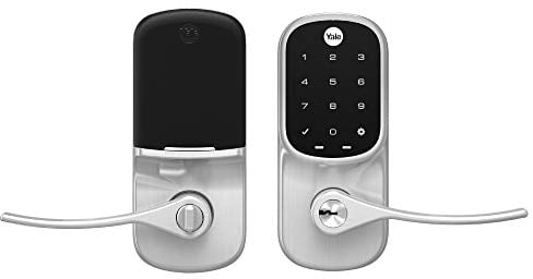 Yale Assure Lever Entry Door Lock with Wi-Fi Connected Touchscreen, Satin Nickel Smart Keypad Door Lock with Handle, Back-Up Key, and Z-Wave Compatibility, YRL226-ZW2-619