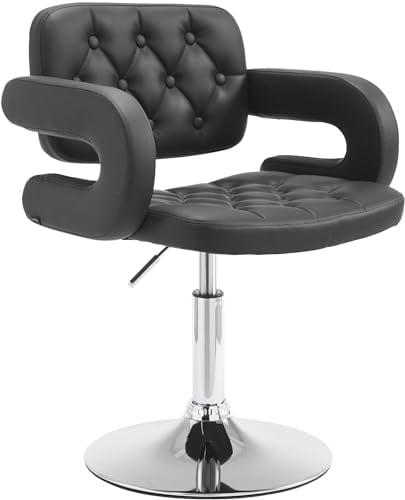 CLP Lounger Dublin Kunstleder-Bezug I Polsterstuhl Höhenverstellbar Und Drehbar, Farbe:schwarz