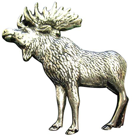 Ansteckpin Elch | für den Hut oder das Revers | Perfekt zum Jagd-Outfit | Anstecker Pin Button | Altsilber