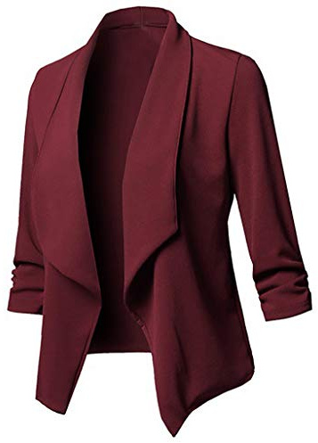 Xmiral Suit Cardigans Women Solid Color Turn Down Collar Long Sleeve Blazer Office Jackets