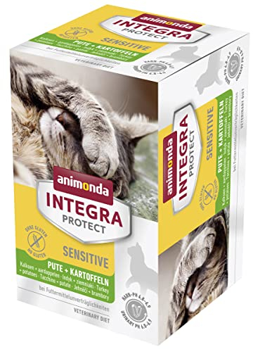 animonda Integra Protect Gatto Sensitive, cibo per gatti, cibo umido per allergie ai mangimi, con tacchino + patata, 6 x 100 g
