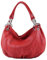 modamoda de IT40 Damen Leder/Nappaleder Schultertasche Hobo Bag handmade in Italy, Farbe:Signalrot Leder