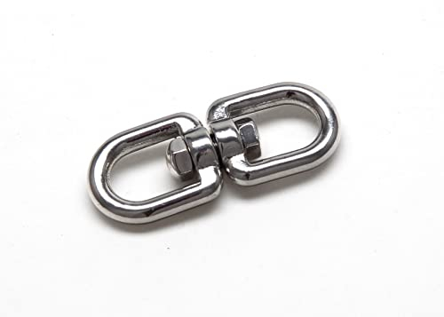 PD® Drehwirbel Edelstahl 5mm (Öse-Öse) | Wirbelschäkel aus rostfreiem Edelstahl A4 | Universelle Schäkel Edelstahl mit Drehgelenk für Garten, Boot & Heim | Drehhaken Schekel Hochfest | 1 Stück