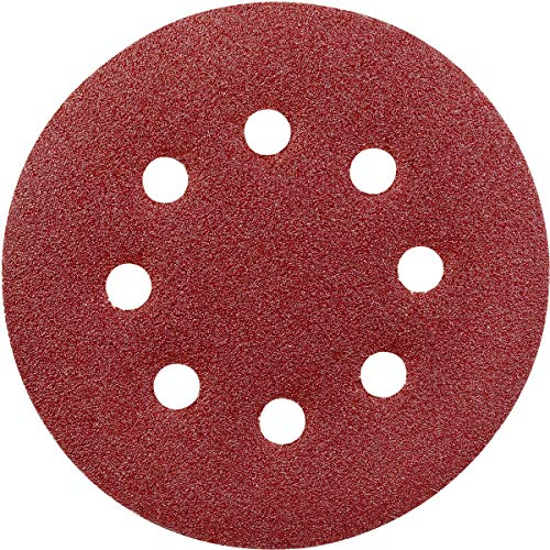 YoiYee Lot de 20 disques de ponçage à 8 trous, 125 mm avec crochet et boucle pour ponceuse orbitale aléatoire, grain 80