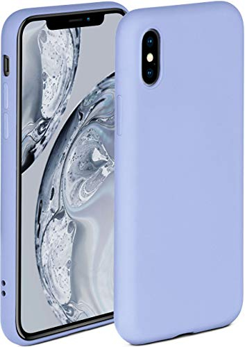 OneFlow - Coque de protection souple en silicone avec bords surélevés et double couche - Compatible avec iPhone X/iPhone XS - Bleu clair mat