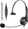 Cuffie telefoniche RJ9 con microfono a cancellazione del rumore, telefono fisso per Polycom VVX410 VVX411 Plantronics Avaya 1408 Mitel 5312 ShoreTel BT Converse NEC Office Desk Phones, Chiamate chiare