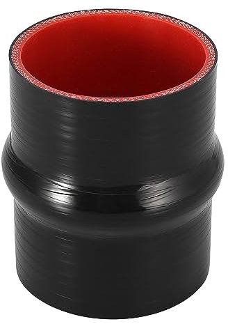 X AUTOHAUX 76mm 2.99 ID Manguera de Silicona Acoplador Intercooler Tubo Negro para Coche