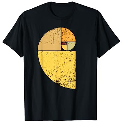 Vintage Fibonacci Spirale Wissenschaft Goldener Schnitt Coole Mathematik T-Shirt
