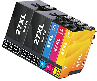 Jhaan 27XL Multipack Druckerpatronen Kompatibel für Epson 27 XL für Workforce WF-7720 WF-7610 WF-3640 WF-7210 WF-7110 WF-3620 WF-7710 WF-7620 WF-7715(5er-Pack)