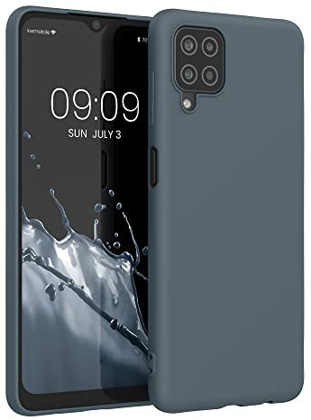 kwmobile Housse Compatible avec Samsung Galaxy A12 Coque - Housse de téléphone Protection Souple en Silicone - Ardoise foncée
