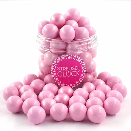 Streusel Glück Crispy Schokokugeln XXL ROSE rosa 130g - Streusel perfekt für Geburtstag Plätzchen Torte Kuchen Cupcakes Muffins Cakepops