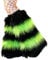 YILEEGOO Womens Faux Fur Fuzzy Leg Warmers Warm Fuzzy Rainbow Boot Sleeves Boot Covers Cuff Fluffy Rave Music (A Black Green, One Size)