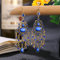 KIJSKKOPO MIDJ Damen Hängende Ohrringe, Damenohrringe Hängen Vintage Zigeuner Oval Perlen Anhänger Ohrring Boho Chakra Roter Achat Tropfen Ohrringe Für Damen Hochzeit Charme Ethnischen Schmuck