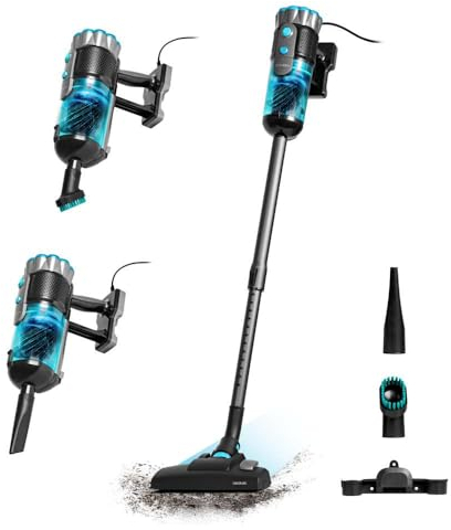 Cecotec Vertikaler kabelgebundener beutelloser Staubsauger Conga Popstar 600 Ultra. 600W maximale Leistung, Saugleistung bis zu 18kPa, 500ml Behälter, Hochleistungsfilter, 360º Kabel, Aktionsradius 6m