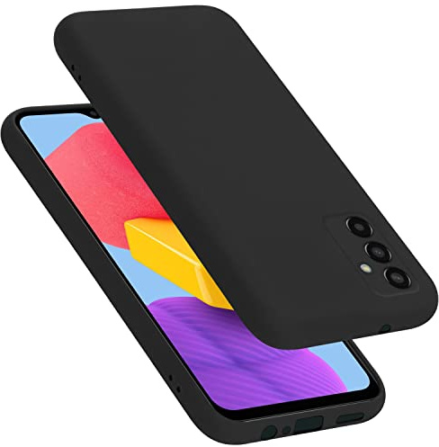 Cadorabo Hülle kompatibel mit Samsung Galaxy M13 4G Hülle Silikon Handyhülle für Galaxy M13 4G Case aus flüssigem Silikon- Kratzfeste und stoßfeste dünne TPU Schutzhülle - Liquid SCHWARZ