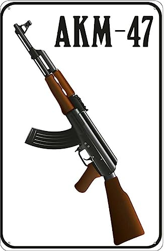 vianmo Blechschild 30x20 cm Gewehr Kalaschnikow AKM-47 Dekoration Deko Geschenk Metall Schild