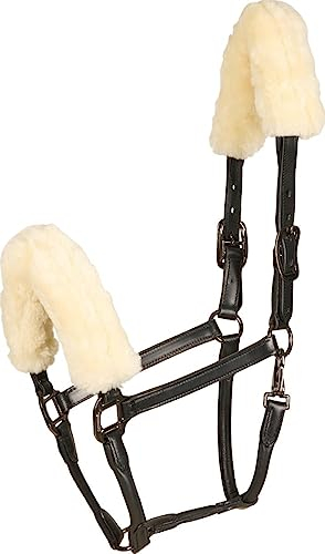 CATAGO Lederhalfter mit Lammfell schwarz, Pony