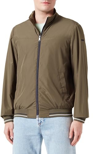 Geox Man M JHARROD - Giacca invernale MOS/BIANCO/BLU_62, MOS/BIANCO/BLU, 62