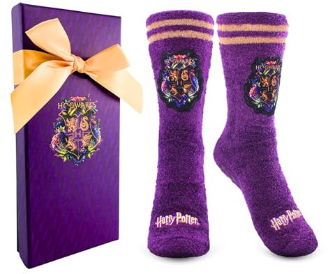 Harry Potter Calzini da Donna, Calzini Antiscivolo, Calzini per la Casa, Calzini Hogwarts per Donne e Adolescenti, Regalo Hogwarts | Viola