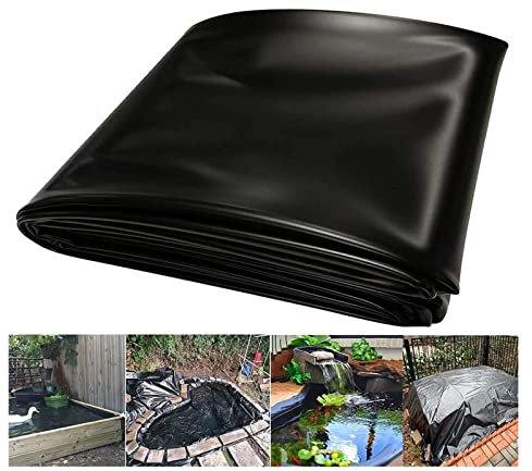 Lámina de PVC para estanque Pond Liner, Revestimiento de goma de piscina, membrana impermeable, tela asfaltica para estanque, accesorios de estanque ( Color : Negro , Tamaño : 5x8m/16.4x26.2ft )