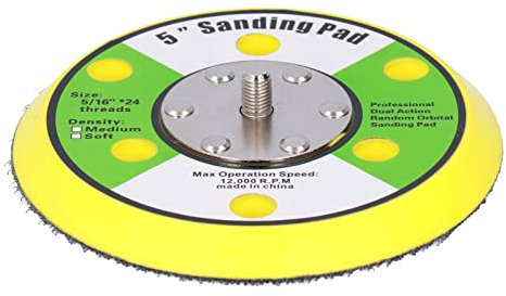 Almohadilla de Lijado de 5 Pulgadas, Almohadilla de Lijado Neumática, 5 Lijadoras, Lijadora de Palma Orbital Aleatoria de Aire, 12000RPM
