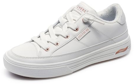 Skechers Damen Arch Fit Arcade-On My Way Sneaker, White Duraleather, 39.5 EU
