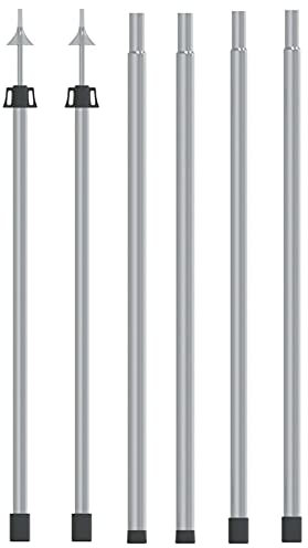 Homgoday Teleskopstangen für Vorhänge 102-260 cm 2 Stück aus Aluminium, Möbel für Innen und Außen Haus Wohnzimmer