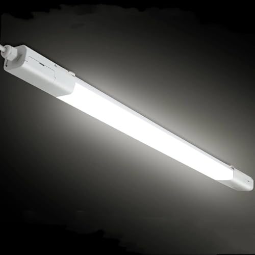 HOMEDEMO Feuchtraumleuchte LED 150CM, 60W 7000LM Led Röhre, Kaltweiß/Naturweiß/Warmweiß Werkstattlampe, IP65 Wasserfest Kellerlampe, Reihenschaltung Led Leuchte für Garage Warenhaus