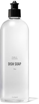 Public Goods Natürliche Spülseife, ungiftige Küchenseife, pflanzlich und vegan, biologisch abbaubar, klares Spülmittel, konzentrierte Formel, hergestellt in den USA, Mandarinenbasilikum, 400 ml