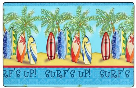 LAMAME Surfbrett-Teppich, bedruckt, flauschig, weich, dekorativer Teppich, waschbar, für den Innenbereich