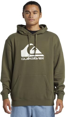 Quiksilver Men's Big Logo Hoodie Pullover Sweater, Grape Leaf, L