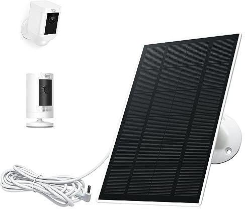 OuOudoit Ring Camera Solar Panel Compatible with Ring Stick Up Cam Battery, Ring Spotlight Cam Battery, Not for Spotlight Plus/Pro, Waterproof 6V3W, 9.8 Inch Charging Cable