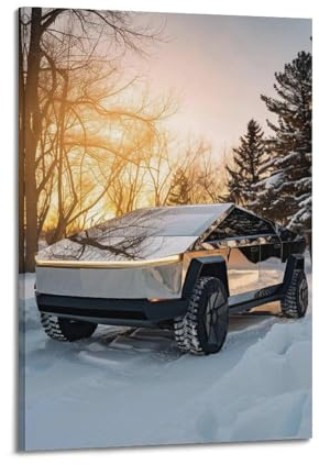 Auto-Poster, Tesla-Cybertruck-Poster, dekoratives Gemälde, Leinwand, Wandposter und Kunstdruck, moderne Familienschlafzimmer-Dekoration, Poster, 60 x 90 cm